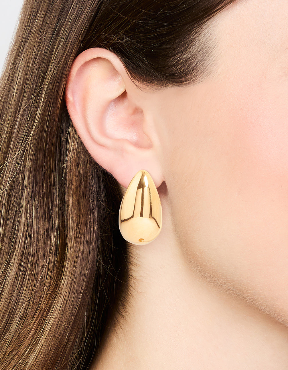 Waterproof Gold Plated Stainless Steel Large Teardrop Earrings