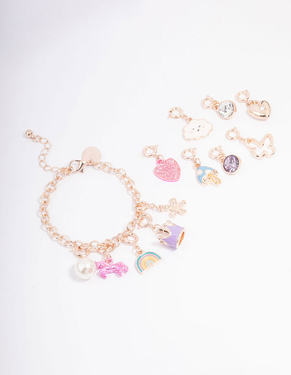 Kids Rose Gold Charm Bracelet 12 Days of Christmas Advent Calendar
