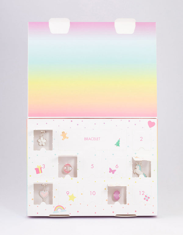 Kids Silver Charm Bracelet 12 Days of Christmas Advent Calendar