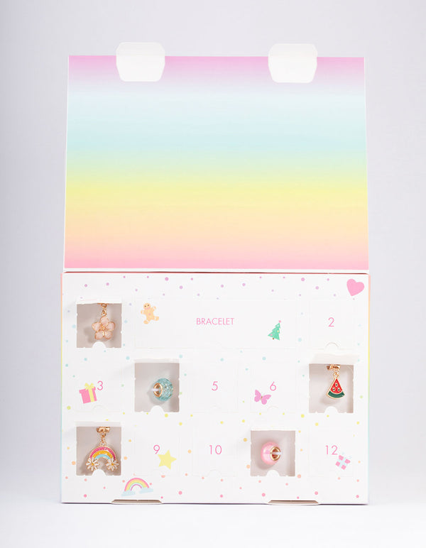 Kids Bright Christmas Charm Bracelet 12 Days of Christmas Advent Calendar