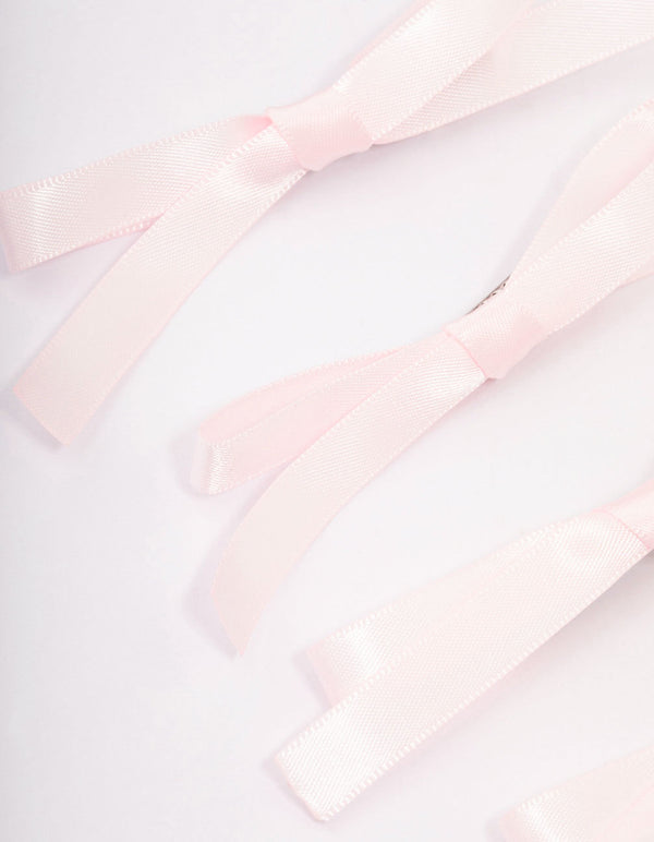 Pink Simple Hair Bows 4-Pack