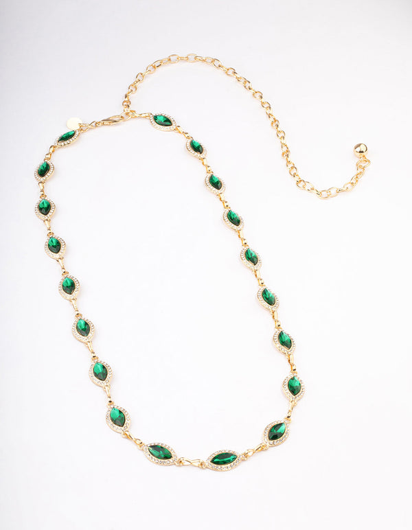 Gold Marquise Diamante Belt