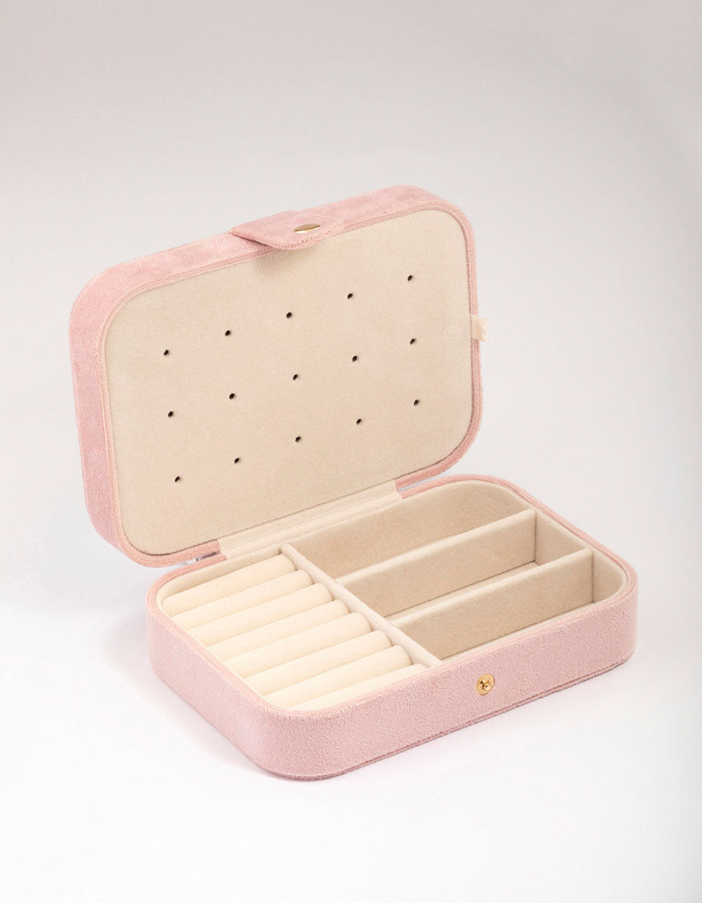 Blush Fabric Rectangular Jewellery Case