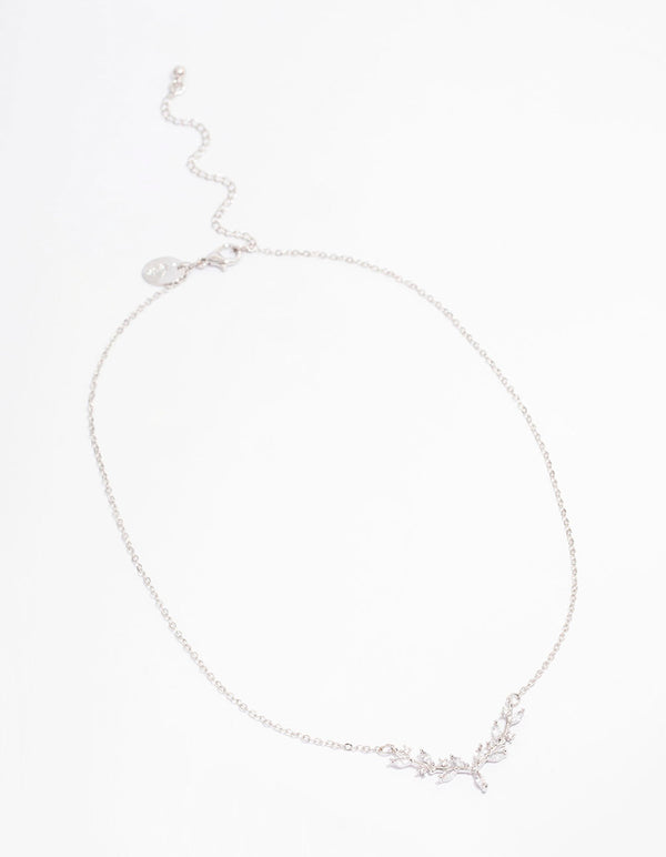 Silver Dainty Leafy Vine Necklace