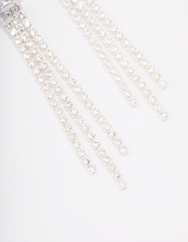 Silver Plated Brass Dazzle Drop Earrings