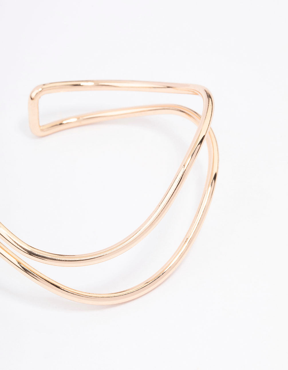 Gold Double Row Organic Wave Bangle