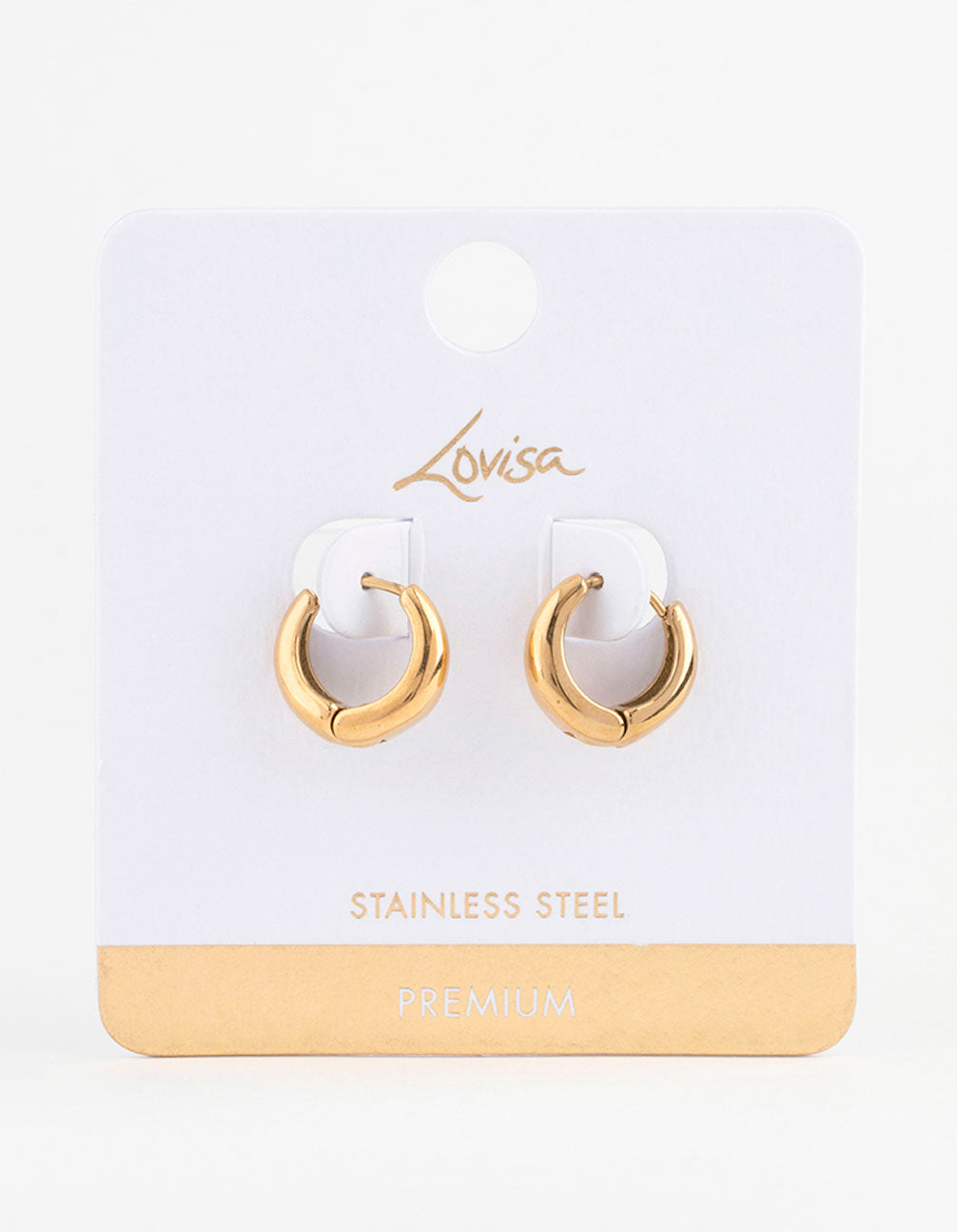 Waterproof Gold Plated Stainless Steel Mini Drop Huggie Earrings