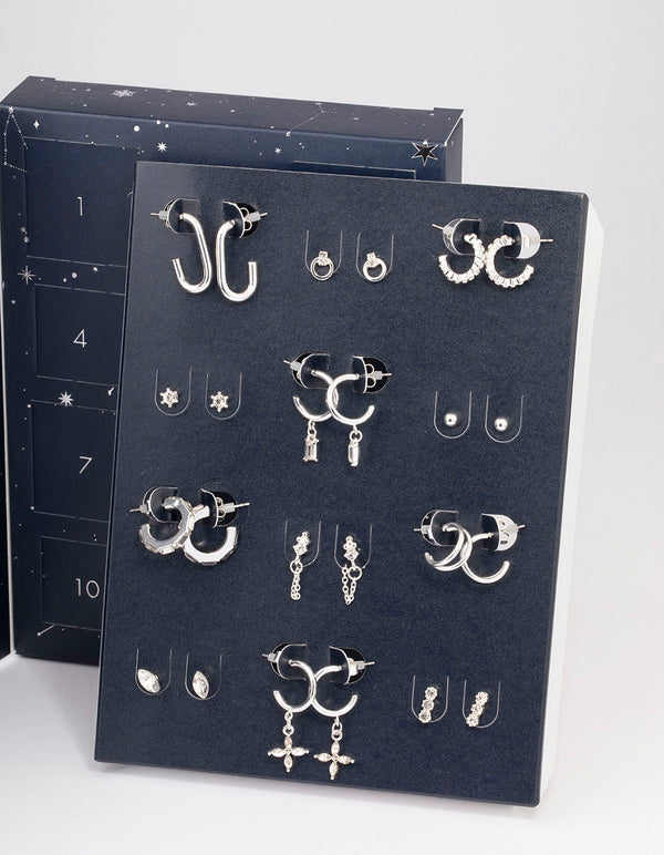 Silver Plated Diamante Bling 12 Days of Christmas Advent Calendar