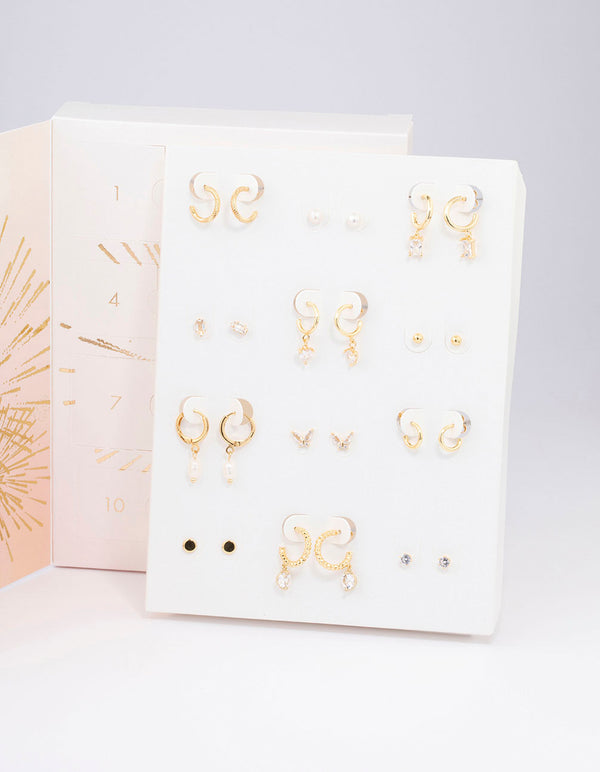 Gold Plated Freshwater Pearl 12 Days of Christmas Advent Calendar