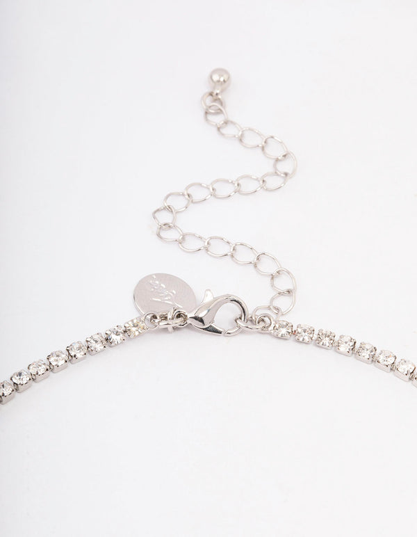 Silver Cubic Zirconia Gradual Round Stone Jewellery Set