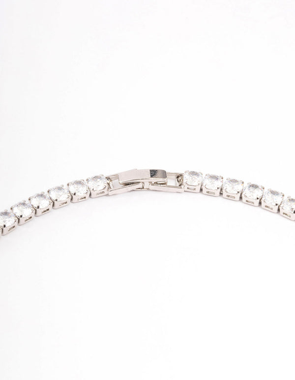 Silver Cubic Zirconia Baguete & Teardrop Jewellery Set