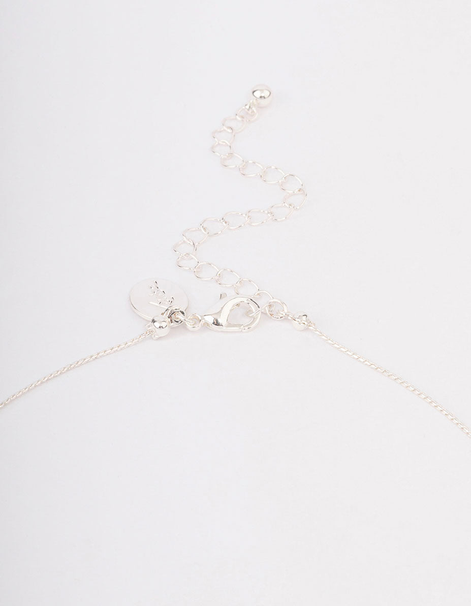 Silver Molten Ball Long Necklace