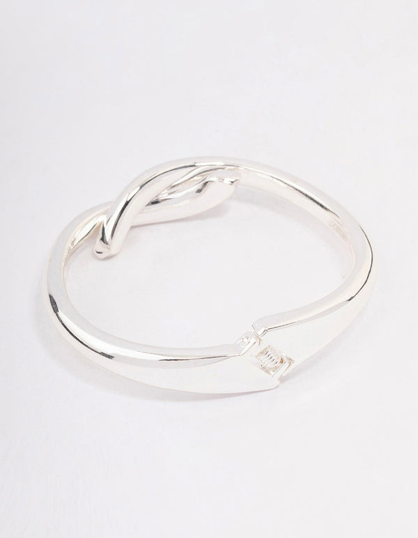 Silver Knotted Cross Hinge Wrist Cuff