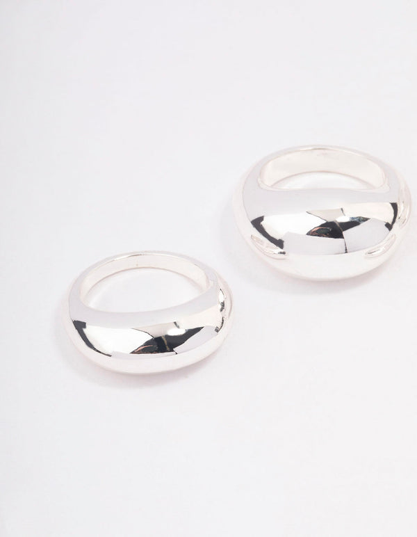 Silver Organic Smooth Ring Pack