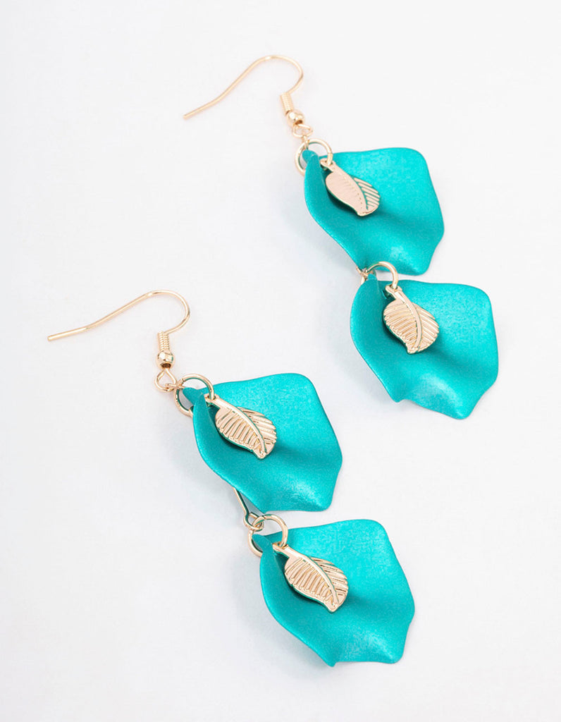 Teal Pearlised Filigree Petal Drop Earrings Lovisa teal-pearlised-filigree-petal-drop-earrings-lovisa