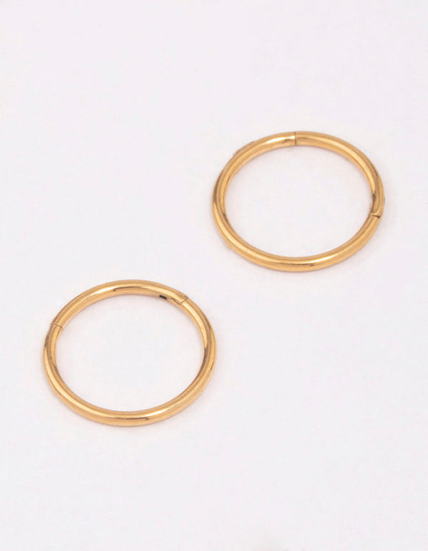 Beautifully crafted gold plated titanium sleeper earrings in 8mm front view