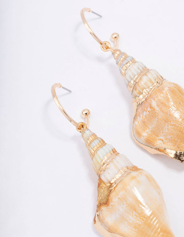 Genuine Shell Large Hoop Earrings