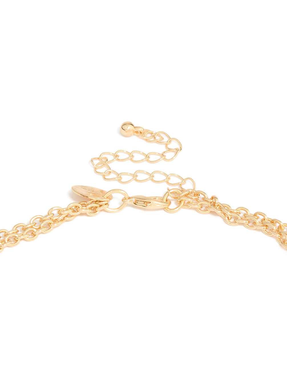 Gold Double Chain Beaded Necklace