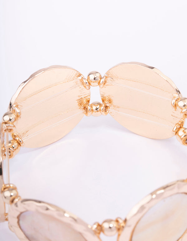 Gold Pearl Disc Bracelet