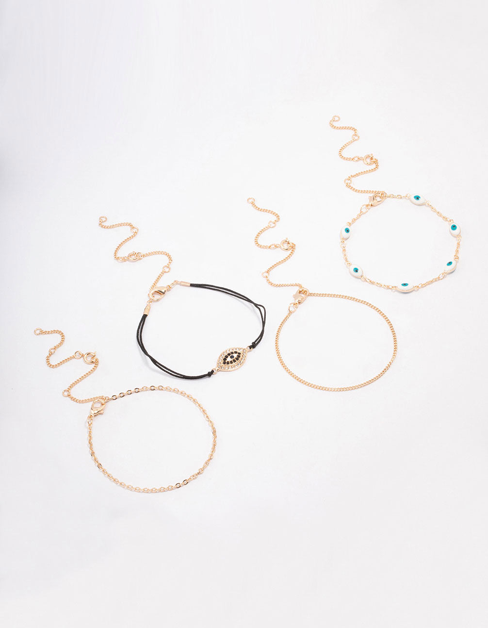 Gold Evil Eye Bracelet & Anklet 4-Pack
