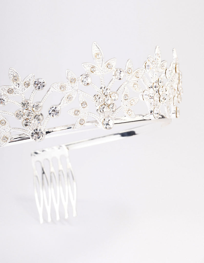 Silver Symmetrical Floral Hair Tiara Lovisa