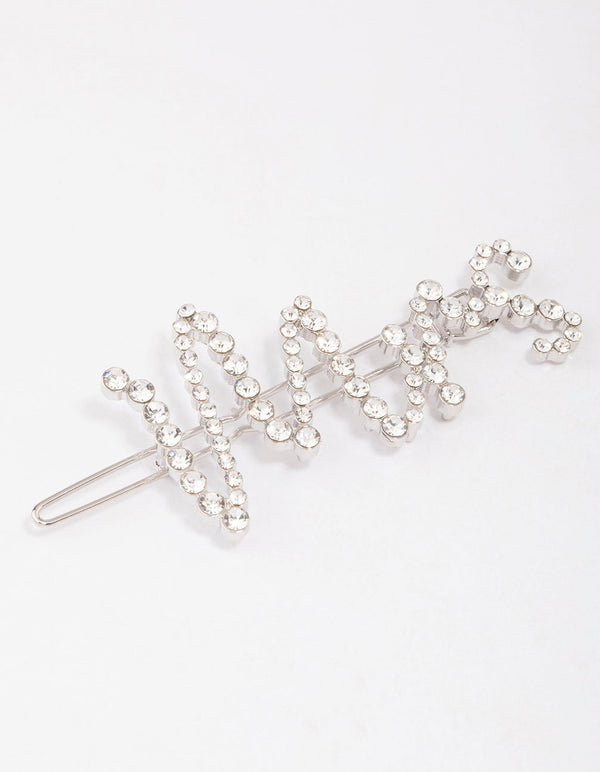 Silver Diamante Mrs Hair Clip