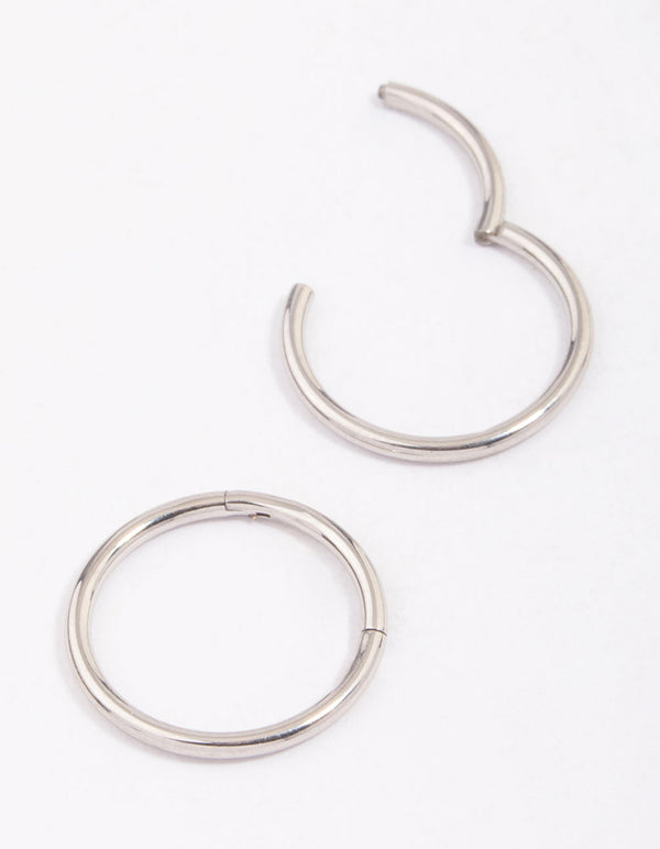 Surgical Steel Sleeper Hoop Earrings 12mm