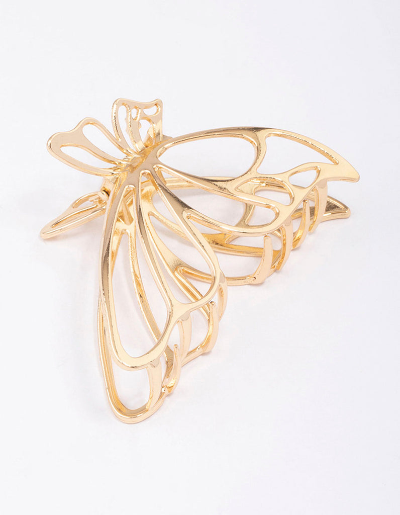 新品タグ付き　herlipto butterflsleeve onepiece Gold Small Butterfly Hair Claw Clip - Lovisa