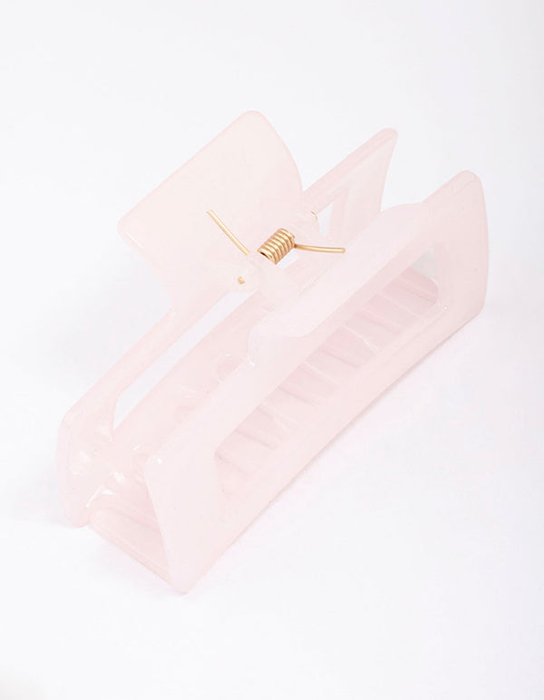 Pastel Pink Rectangular Hair Claw Clip