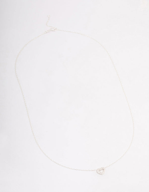 Sterling Silver Cubic Zirconia Heart Pendant Necklace