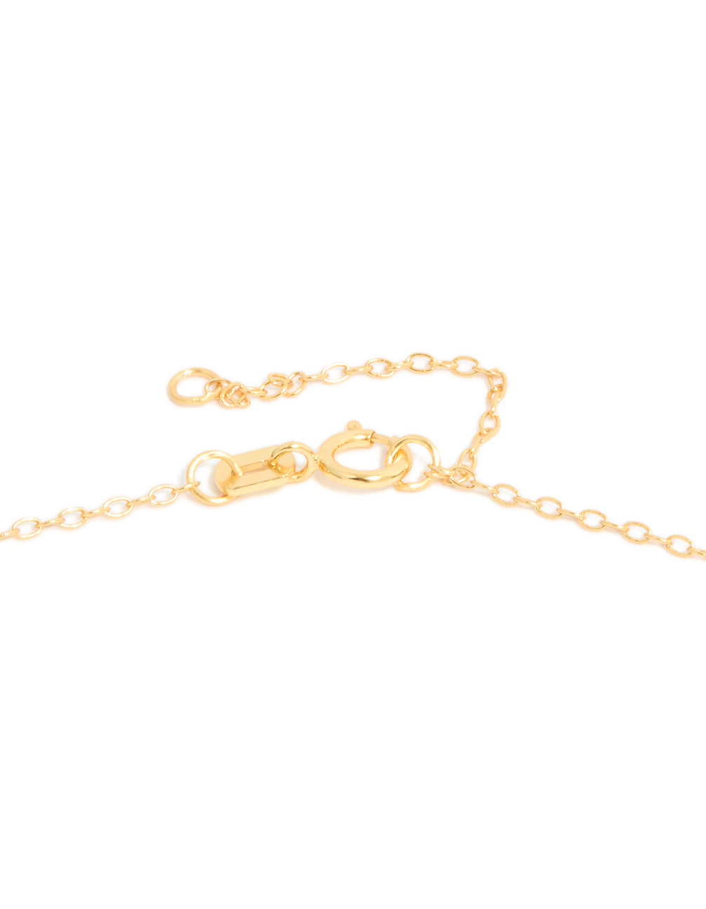 Gold Plated Sterling Silver Cubic Zirconia Round Cross Chain Necklace