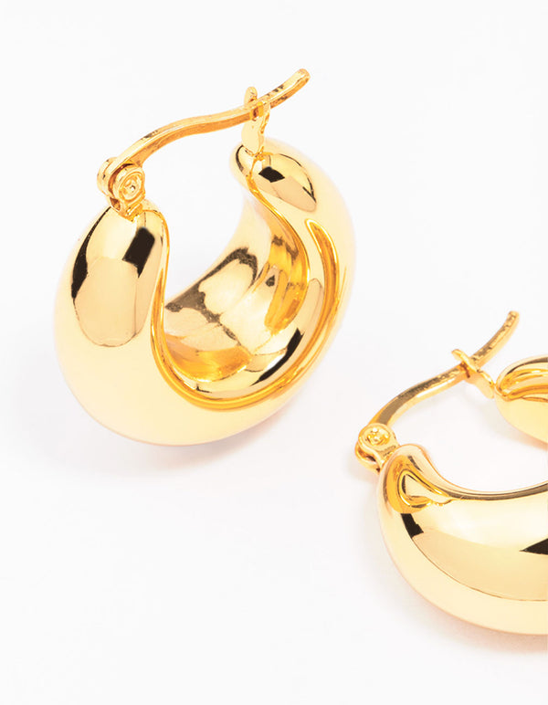 Waterproof Gold Plated Stainless Steel Full Bubble Hoop Earrings