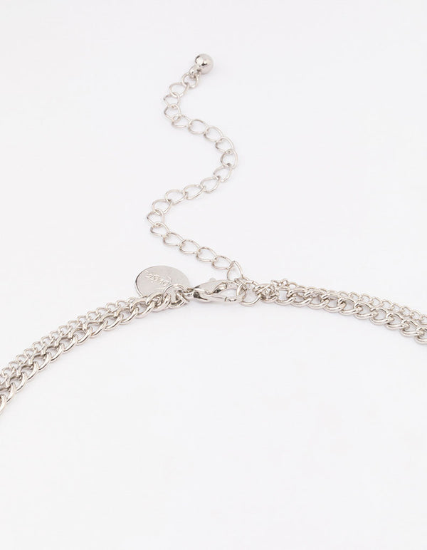 Silver Layered Circle Necklace