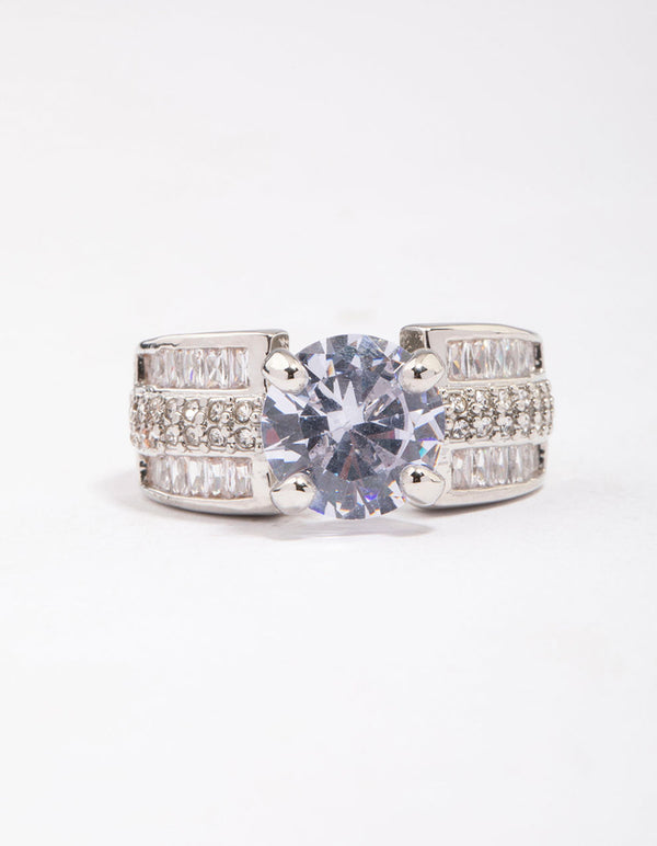 Silver Luxe Square Band Ring