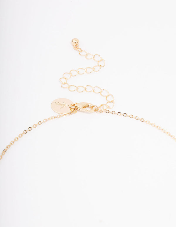 Gold Plated Diamante Cross Pendant Necklace & Stud Earring Set