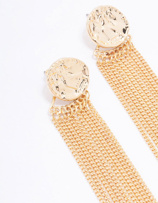 Gold Textured Tassel Earring Pack