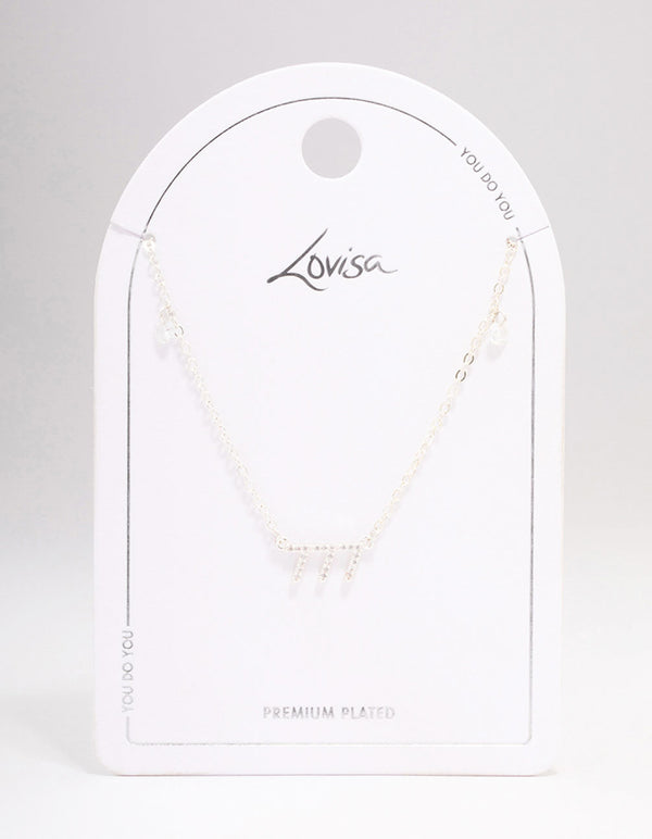 Silver Plated 777 Angel Number Cubic Zirconia Chain Necklace