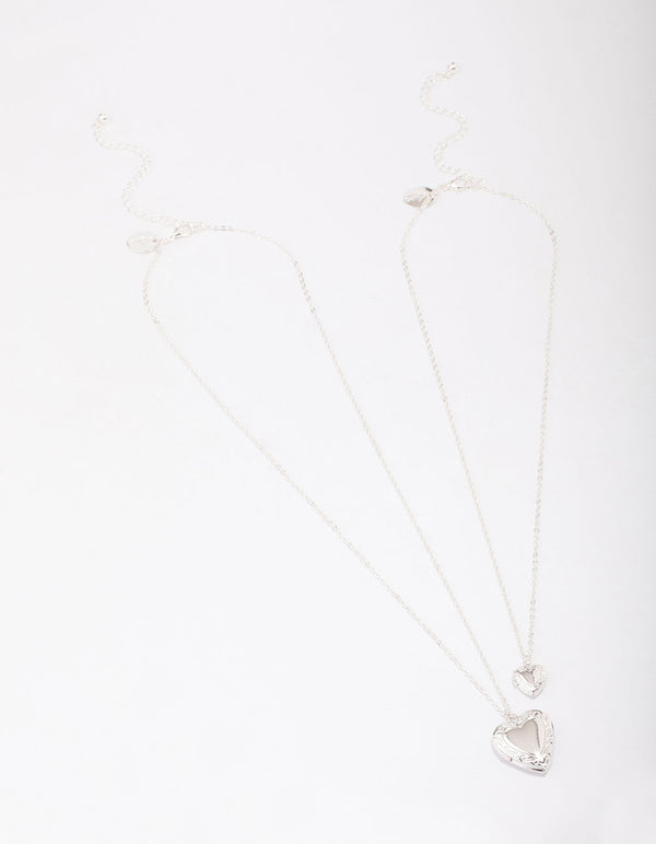 Silver Plated Ornate Heart Pendant Necklace Pack