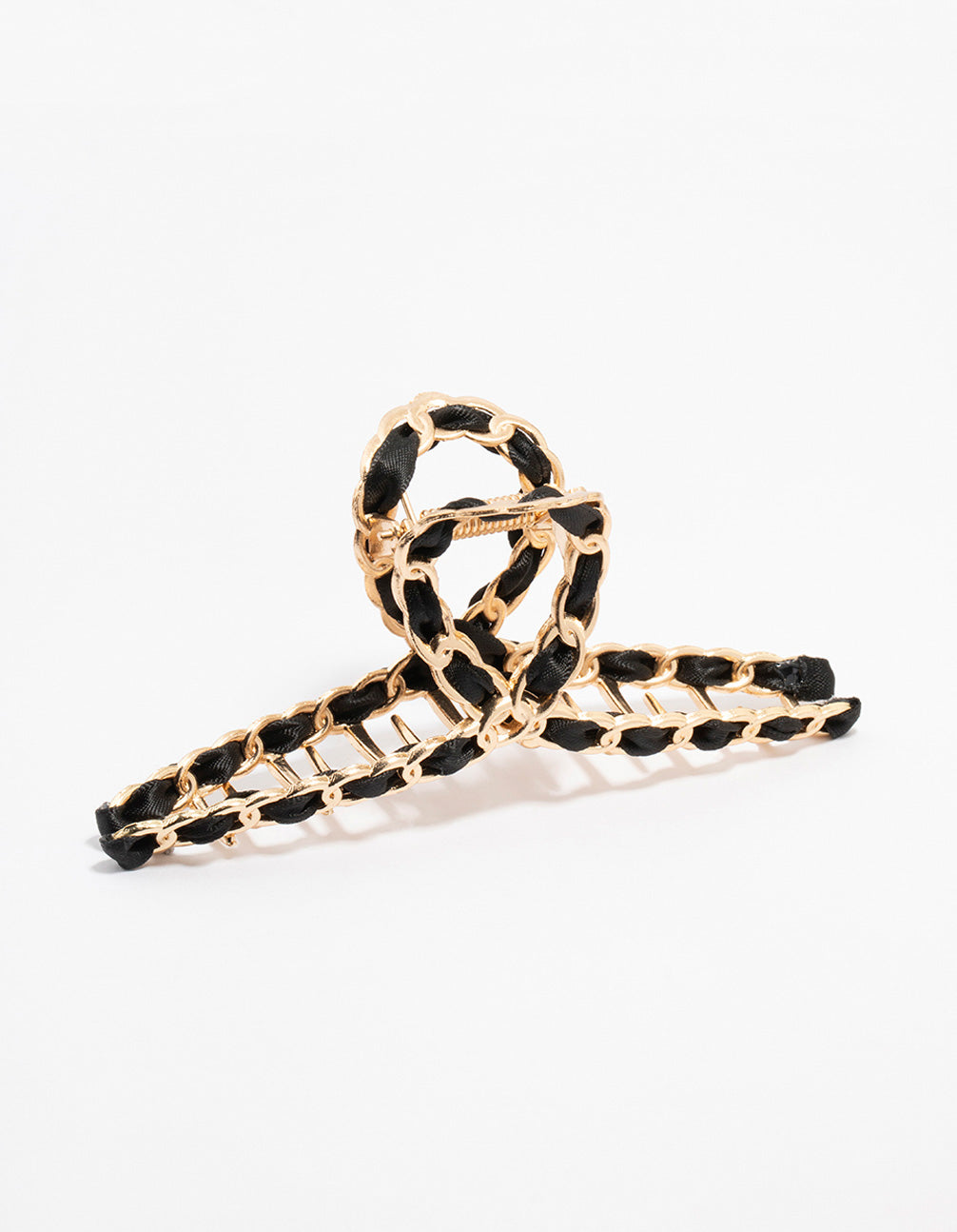 Gold Twisted Fabric Wrap Claw Clip