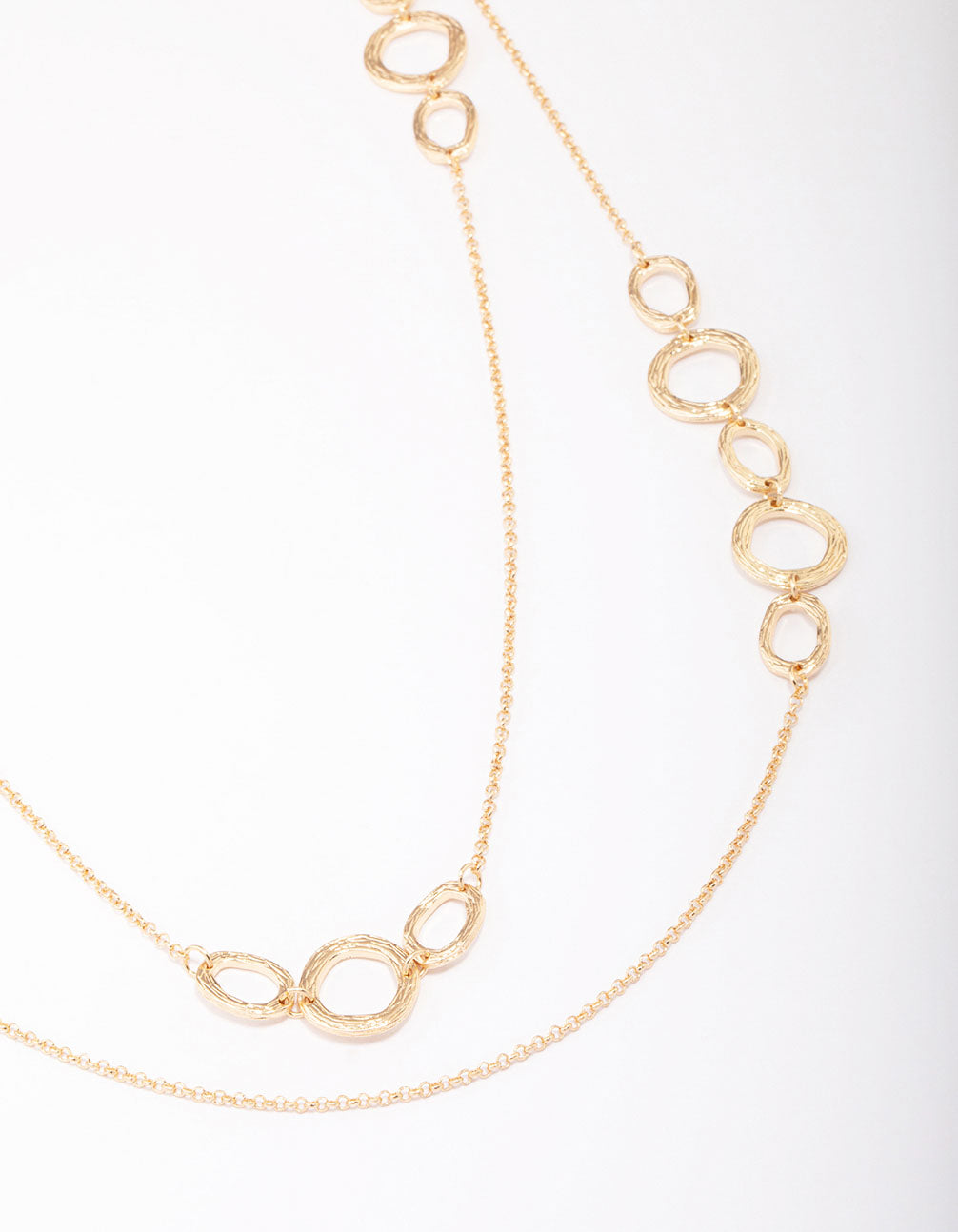 Gold Molten Oval Stone Necklace