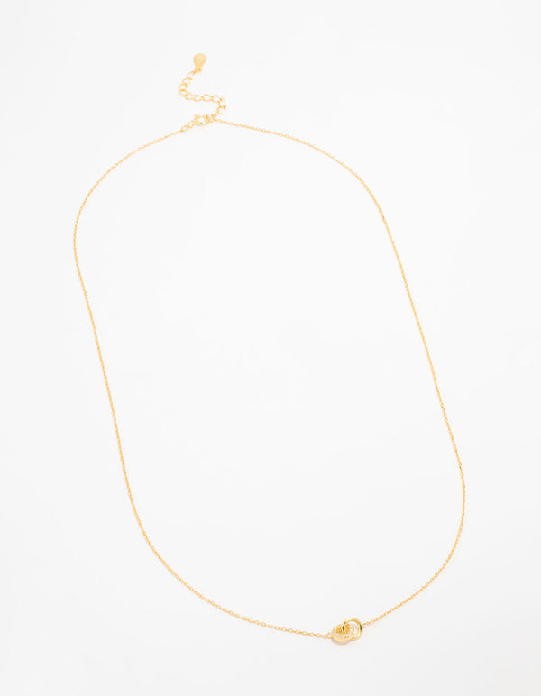 Gold Plated Sterling Silver Pave Link Extra Small Hoop Necklace