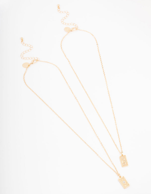 Gold Celestial Tag Pendant Necklace Pack