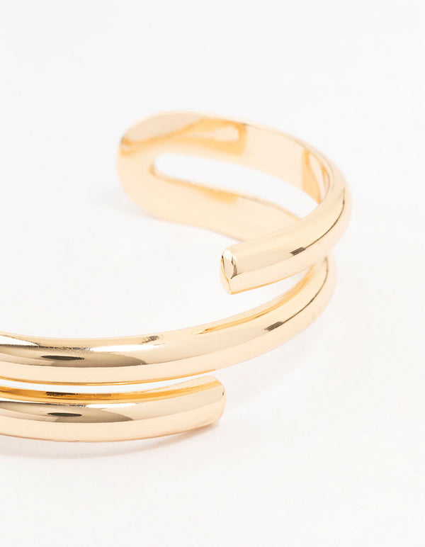 Gold Metal Wrap Cuff Bracelet