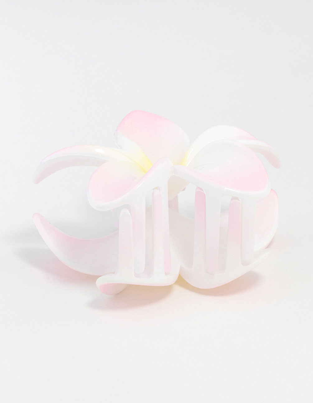 White Frangipani Flower Claw Clip