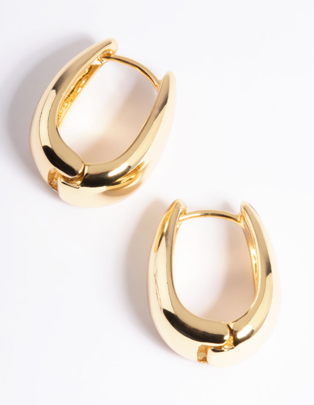 Gold Plated Bold Taper Hoop Earrings