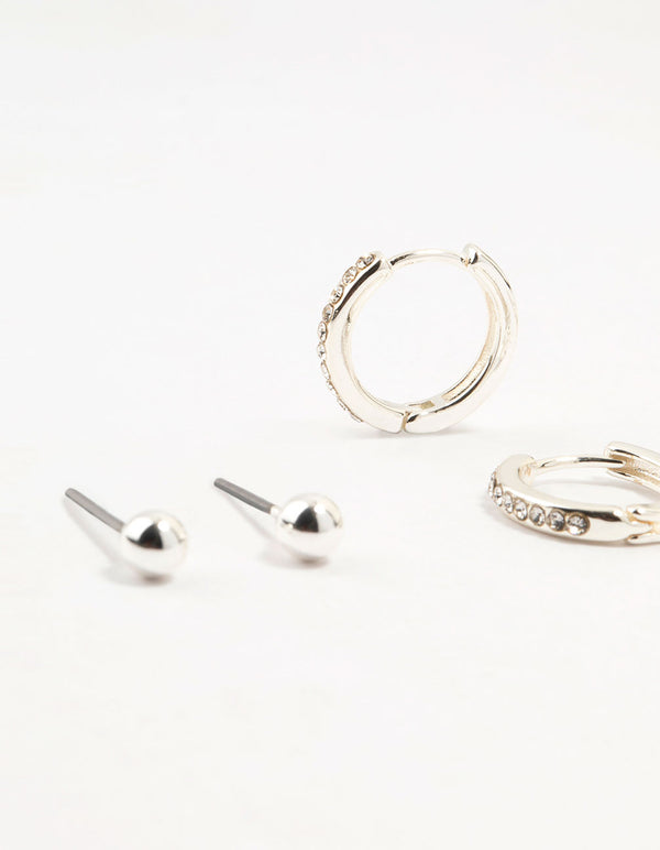 Silver Plated Celestial Plate Earrings 6-Pack