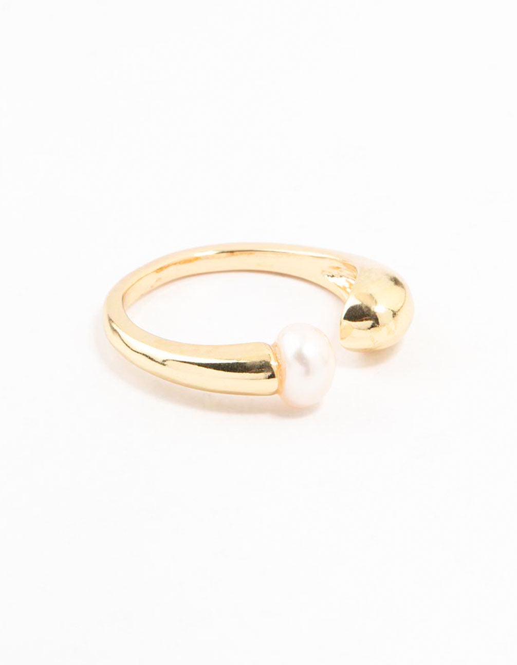 Gold Plated Open Pearl Ring
