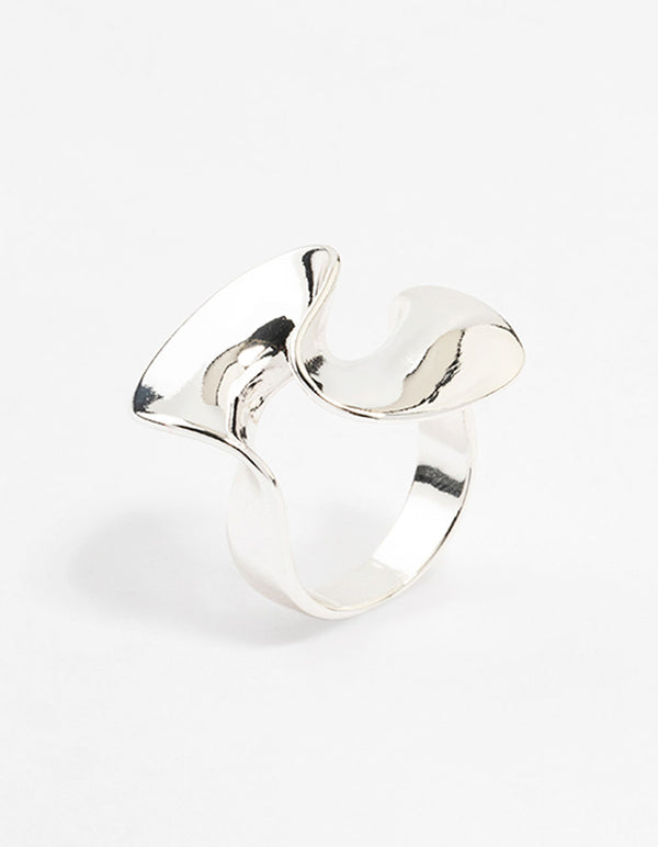 Silver Plated Metal Twist Ring