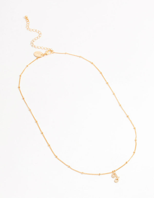 Gold Plated Cursive J Initial Necklace