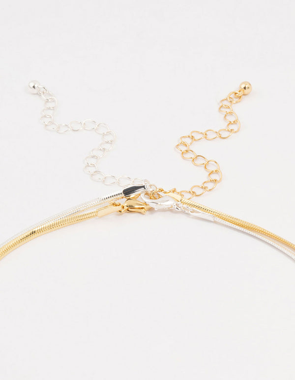 Mixed Metals Double Chain Necklace